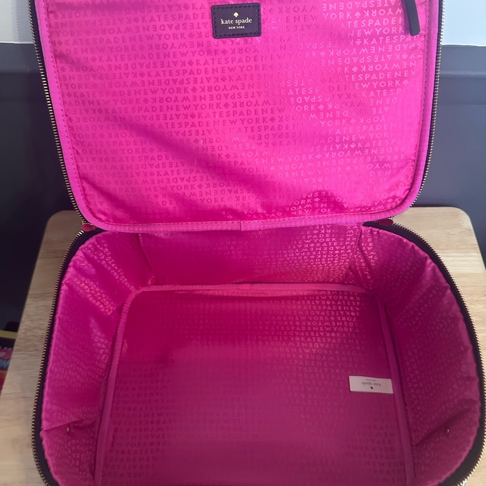 Kate Spade Bon Voyage Luggage Topper  Leather Black NWOT - Picture 6 of 7